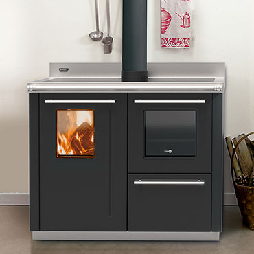 Bosky F30 Square EVO5 “Ready to Start” termocucina a legna con forno Thermorossi - Caminetti Carfagna