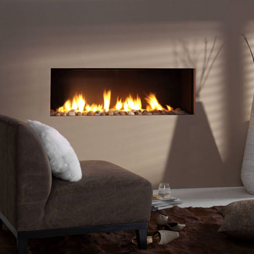 Trimline Fires 120 Front - Caminetto a Gas ideale per arredi dal design moderno