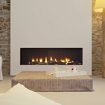 Trimline Fires 140 Front - Caminetto a Gas ideale per arredi dal design moderno