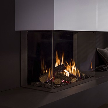 Caminetto a Gas Trimline Fires 83 Panoramic fiamma realistica come in un vero caminetto a legna