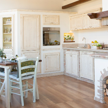 Mandorlo Cucina Rustica in muratura stile country - realizzata da Caminetti Carfagna