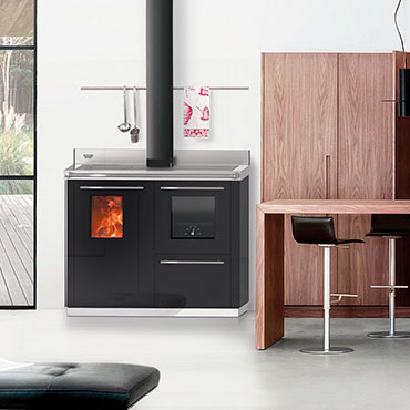 Termocucina a legna con forno Bosky F30 Square Thermorossi - Caminetti Carfagna