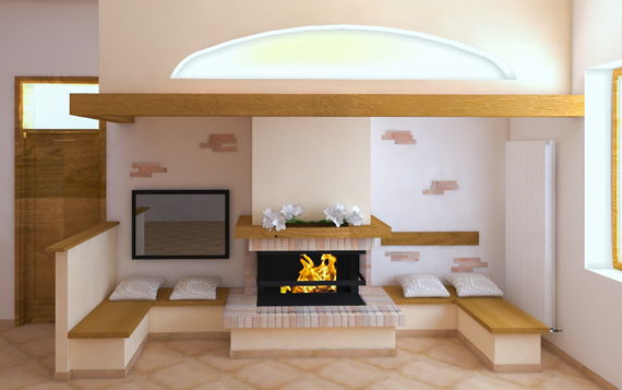 Progettazione di caminetti cornice su misura personalizzati con render 3D - Caminetti Carfagna