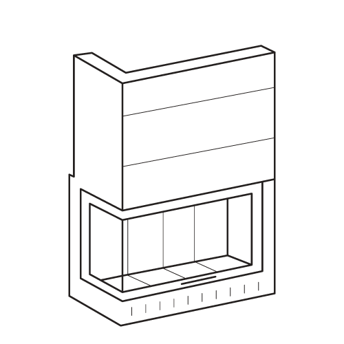 Monoblocchi a legna Modulo Angolare sx dx 80/100 L ClimaCaloR - Caminetti Carfagna