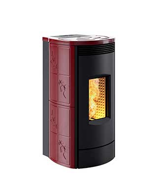 Alpina MW Idro colore Bordeaux lucido termostufe a pellet Caminetti Montegrappa Caminetti Carfagna