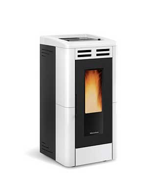 Anastasia Plus colore Bianco stufa a pellet canalizzata La Nordica Extraflame Caminetti Carfagna