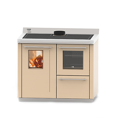 Bosky F30 Square Evo5 colore Beige Termocucina a legna Thermorossi Caminetti Carfagna