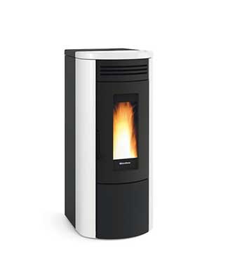 Costanza colore Bianco termostufa a pellet ermetica La Nordica Extraflame Caminetti Carfagna