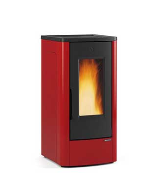 Dahiana Plus colore Bordeaux stufa a pellet canalizzata La Nordica Extraflame Caminetti Carfagna