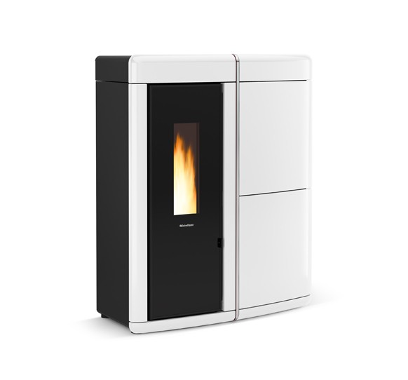 Evelyne colore Bianco termostufa a pellet ermetica La Nordica Extraflame Caminetti Carfagna