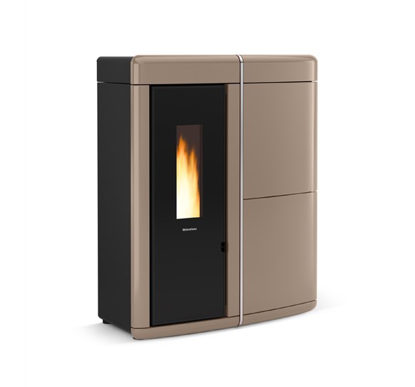 Evelyne colore Tortora termostufa a pellet ermetica La Nordica Extraflame Caminetti Carfagna