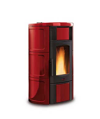 Iside Idro colore Bordeaux Termostufa a pellet ventilata La Nordica Extraflame Caminetti Carfagna