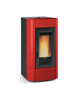 Isidora Idro H16 colore Bordeaux Termostufa a pellet ermetica La Nordica Extraflame Caminetti Carfagna