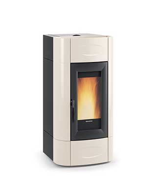 Isidora Idro H20 colore Avorio termostufa a pellet ermetica La Nordica Extraflame Caminetti Carfagna