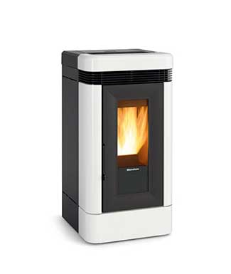 Lucia Plus colore Bianco stufa a pellet canalizzata La Nordica Extraflame Caminetti Carfagna