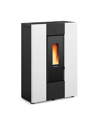 Marilena Plus colore Bianco stufa a pellet canalizzata La Nordica Extraflame Caminetti Carfagna