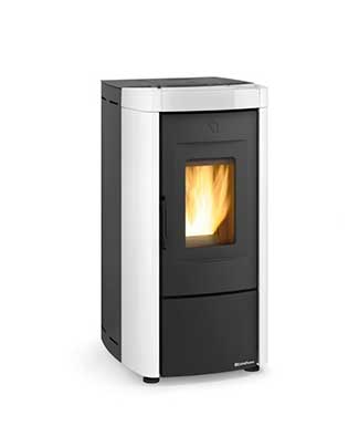 Moira SP colore Bianco stufa a pellet ermetica La Nordica Extraflame Caminetti Carfagna