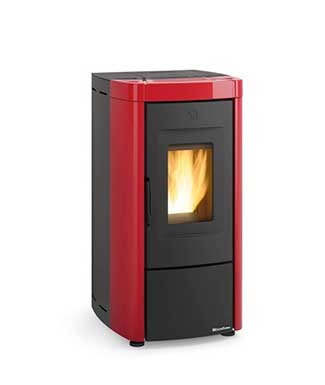 Moira SP colore Bordeaux stufa a pellet ermetica La Nordica Extraflame Caminetti Carfagna