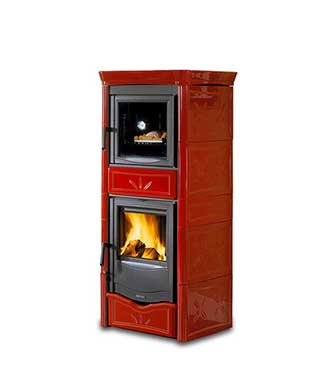 Nicoletta EVO colore Bordeaux stufa a legna ad aria La Nordica Extraflame Caminetti Carfagna