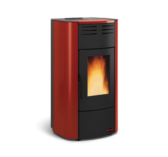 Raffaella colore Bordeaux Termostufa a pellet ventilata La Nordica Extraflame Caminetti Carfagna