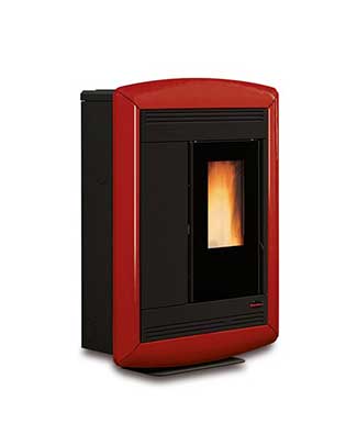 Souvenir Lux colore Bordeaux stufa a pellet canalizzata La Nordica Extraflame Caminetti Carfagna