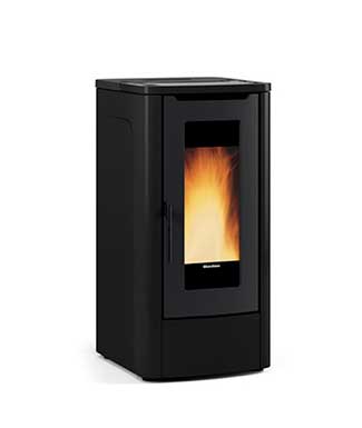 Teorema colore Nero stufa a pellet ventilata La Nordica Extraflame Caminetti Carfagna