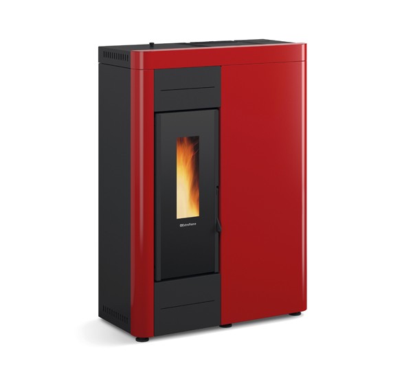 Virna Idro colore Bordeaux termostufa a pellet La Nordica Extraflame Caminetti Carfagna