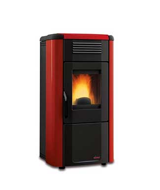 Viviana Evo colore Bordeaux stufa a pellet ventilata La Nordica Extraflame Caminetti Carfagna