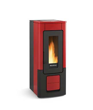 Wendy colore Bordeaux stufa a pellet ermetica La Nordica Extraflame Caminetti Carfagna