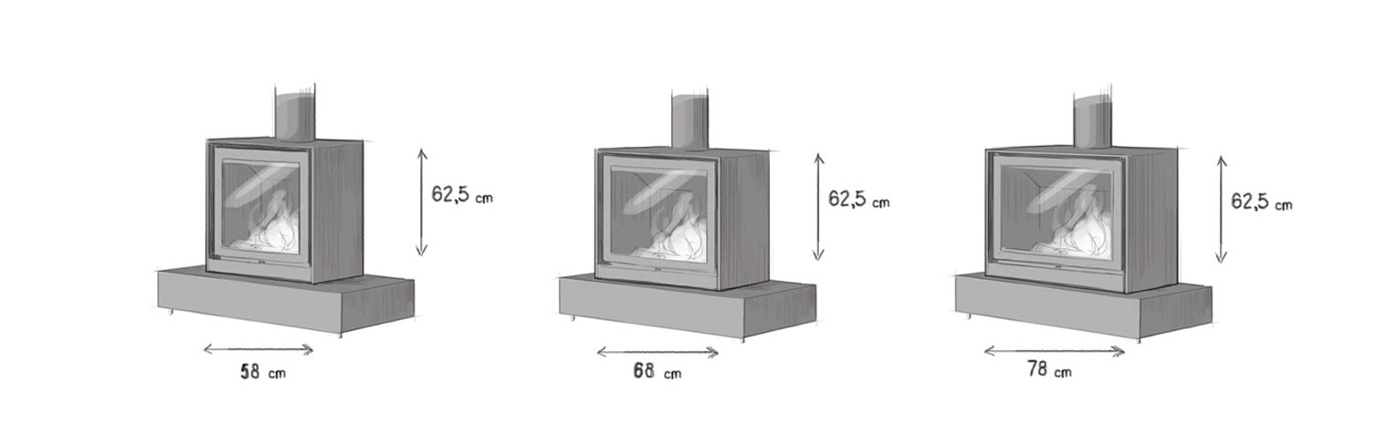 Stufe a legna Stûv 3 dimensioni